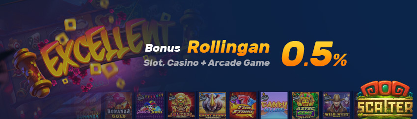 KOMISI SLOT, ARCADE GAMES & CASINO 0,5% 